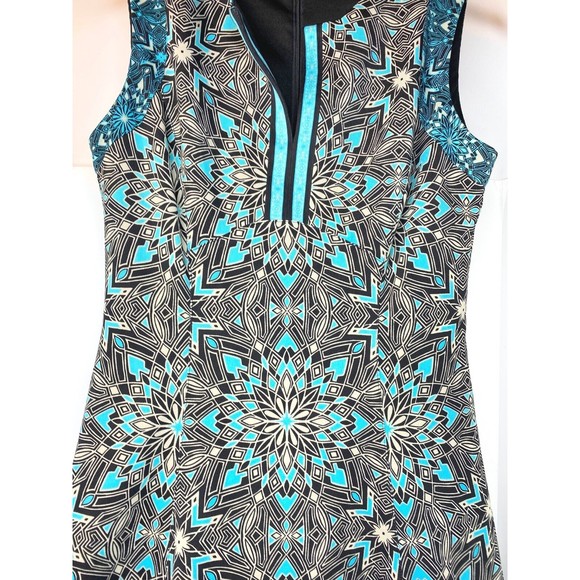 Adorne Women's Multicolor Polyester V-Neck Sleeveless Knee Length Dress Size 8 - Picture 5 of 16